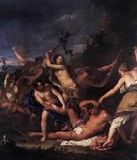 Gregorio Lazzarini Orpheus and the Bacchantes oil painting on canvas